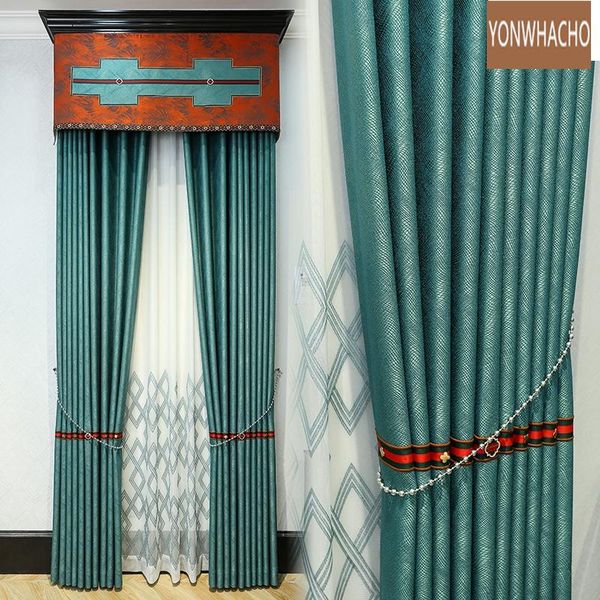 curtain & drapes custom curtains luxury modern high precision upscale bedroom thick green cloth blackout valance tulle panel b958
curtain & drapes custom curtains luxury modern high precision upscale bedroom thick green cloth blackout valance tulle panel b958