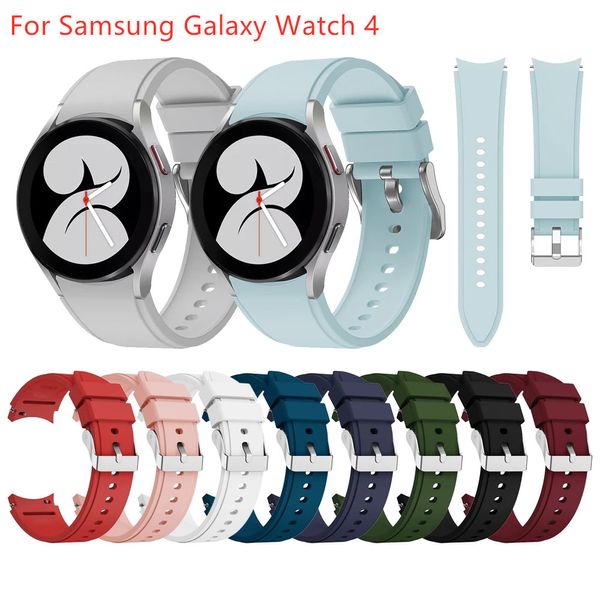 curved end silicone band for samsung galaxy watch 4 classic 46mm 42mm replacement strap for galaxy watch4 44mm 40mm wristbands
