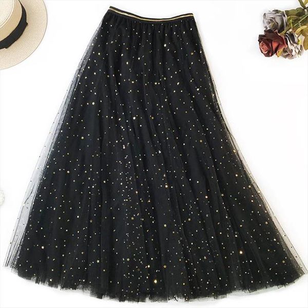 summer glitter star long tulle womens skirts fairy black pink high waist mesh pleated tutu elegant female korean maxi
summer glitter star long tulle womens skirts fairy black pink high waist mesh pleated tutu elegant female korean maxi