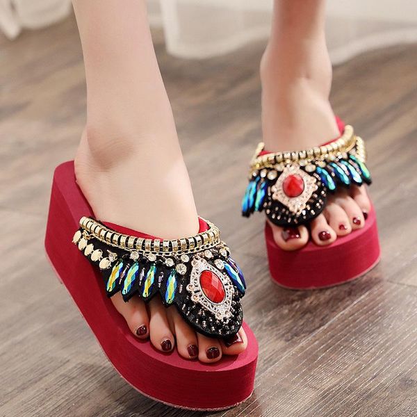 slippers casual all-match women summer fashion super high heel non-slip flip-flops korean ethnic style handmade beach shoes, Black
slippers casual all-match women summer fashion super high heel non-slip flip-flops korean ethnic style handmade beach shoes, Black