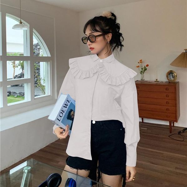 women's blouses & shirts designer blouse women korean fashion trend shirt spring 2021 style ruffled doll collar shawl long sleeve sweet, White
women's blouses & shirts designer blouse women korean fashion trend shirt spring 2021 style ruffled doll collar shawl long sleeve sweet, White