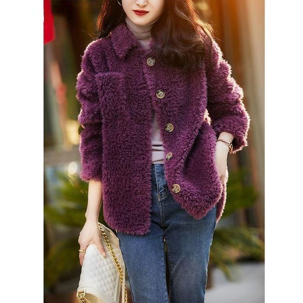 women's fur & faux women sheepskin wool coat ladies winter single breasted genuine outwear jacket female casual loose warm luxury overc, Black
women's fur & faux women sheepskin wool coat ladies winter single breasted genuine outwear jacket female casual loose warm luxury overc, Black