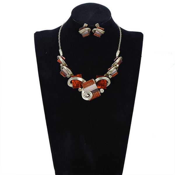 earrings & necklace vintage gold plated chain square resin statement boho sets jewelry for women, Silver
earrings & necklace vintage gold plated chain square resin statement boho sets jewelry for women, Silver