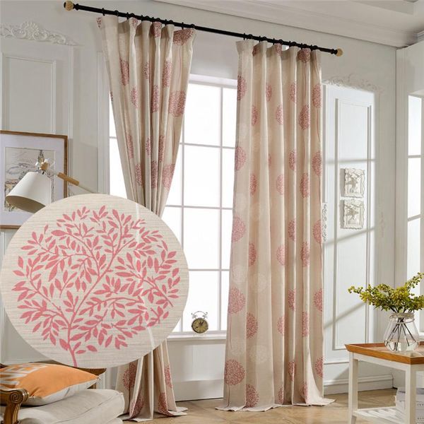 curtain & drapes red flower printed kitchen curtains elegant living room bedroom window treatments polyester and cotton fabric door valance