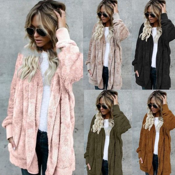 women's sweaters 2021 fashion women long sleeve winter fur cardigan sweater casual jumper knitted pocket coat jacket, White;black
women's sweaters 2021 fashion women long sleeve winter fur cardigan sweater casual jumper knitted pocket coat jacket, White;black