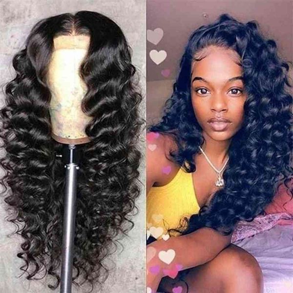 new long wig 2021 headgear for women with small curly hair2, Black