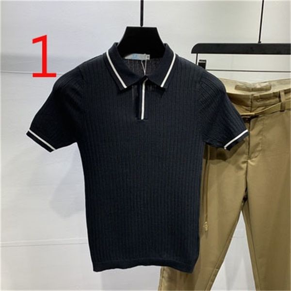 men's round neck striped knitted t-shirt summer thin ice silk half-sleeved tight short sleeves 210420, White;black
men's round neck striped knitted t-shirt summer thin ice silk half-sleeved tight short sleeves 210420, White;black