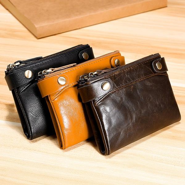 wallets painted waxed leather wallet men's first double hasp zipper casual retro coin purse, Red;black
wallets painted waxed leather wallet men's first double hasp zipper casual retro coin purse, Red;black