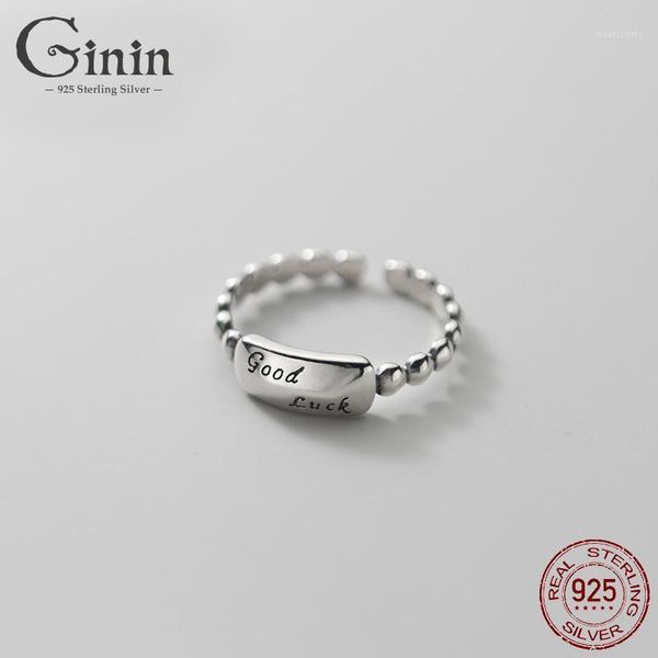 cluster rings ginin letter good luck rectangular 925 sterling silver ring for women man thai elegant simple round bead finger jewelry1, Golden;silver
cluster rings ginin letter good luck rectangular 925 sterling silver ring for women man thai elegant simple round bead finger jewelry1, Golden;silver
