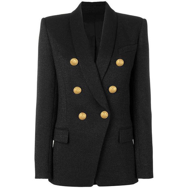 est runway designer blazer women's classic shawl collar metal buttons double breated shimmer jacket 210526, White;black
est runway designer blazer women's classic shawl collar metal buttons double breated shimmer jacket 210526, White;black