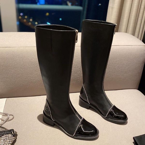 boots women long autumn black platform pearls zip knee-high riding designer shoes round toe genuine leather botas femininas
boots women long autumn black platform pearls zip knee-high riding designer shoes round toe genuine leather botas femininas