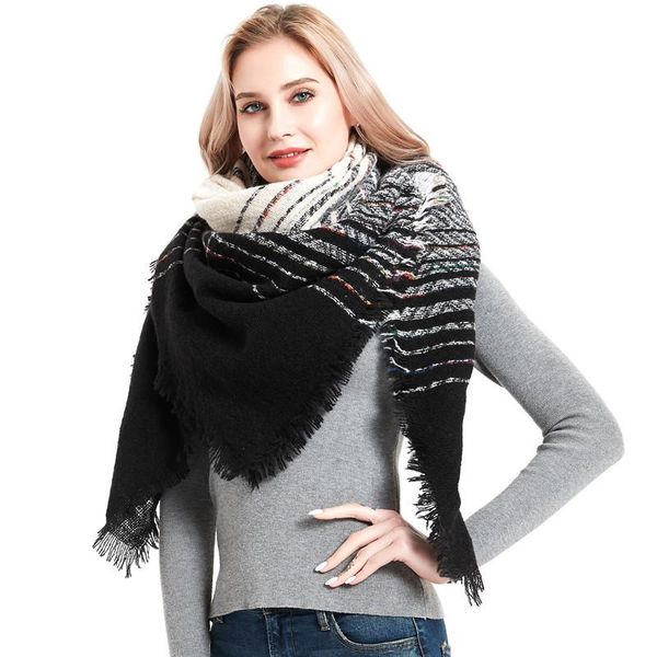 scarves 135*135cm warm women winter scarf cashmere plaid foulard femme pashmina blanket shawl knitted square bufanda, Blue;gray
scarves 135*135cm warm women winter scarf cashmere plaid foulard femme pashmina blanket shawl knitted square bufanda, Blue;gray