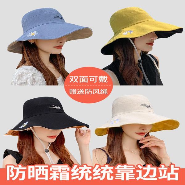 bucket hat fashionable little daisy big brim fisherman's female spring summer sunscreen small fresh basin, Blue;gray
bucket hat fashionable little daisy big brim fisherman's female spring summer sunscreen small fresh basin, Blue;gray