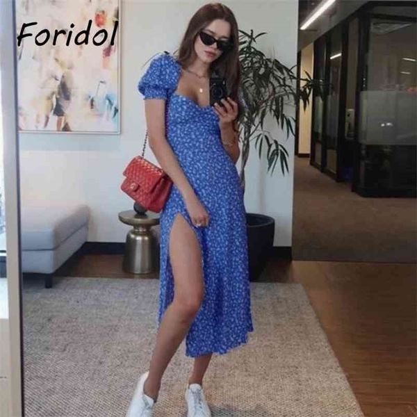 foridol summer boho long dres floral print vintage maxi slit red puff sleeve beach holiday chic blue 210701, Black;gray
foridol summer boho long dres floral print vintage maxi slit red puff sleeve beach holiday chic blue 210701, Black;gray