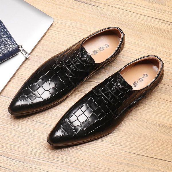 men's formal business leather shoes, pointed-toe british trend single crocodile pattern shoes dress, Black
men's formal business leather shoes, pointed-toe british trend single crocodile pattern shoes dress, Black