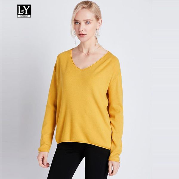 women's sweaters ly varey lin spring autumn women v neck long sleeve knitted casual loose female pullovers 9 colour sweater, White;black
women's sweaters ly varey lin spring autumn women v neck long sleeve knitted casual loose female pullovers 9 colour sweater, White;black