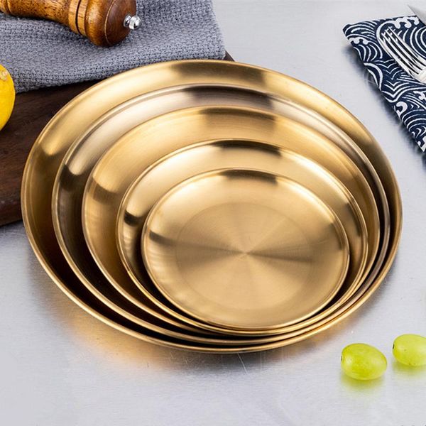 dishes & plates 6 size gold stainless steel dinner dining round thicken cake coffee fruit tray western steak kitchen tools
dishes & plates 6 size gold stainless steel dinner dining round thicken cake coffee fruit tray western steak kitchen tools