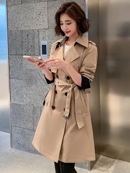 women's trench coats windbreaker long style small children's in spring and autumn 2021, Tan;black
women's trench coats windbreaker long style small children's in spring and autumn 2021, Tan;black