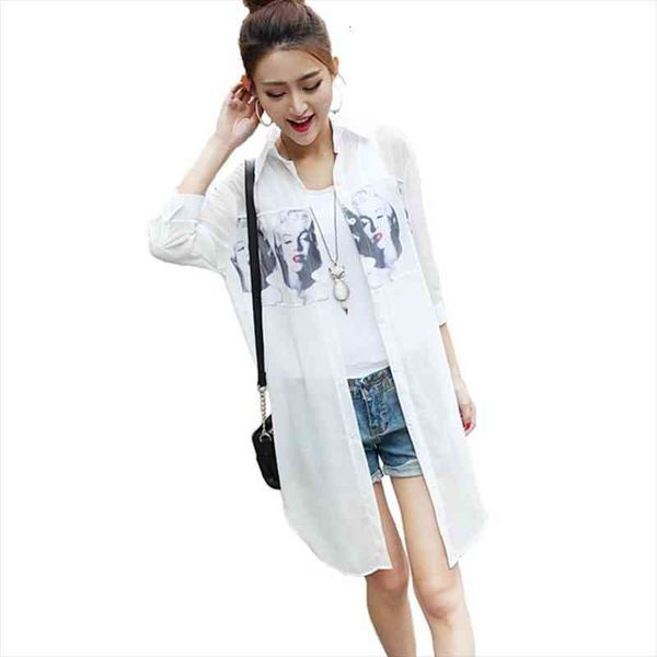 fashion chiffon blouse women summer digital print long sun protection shirt female elegant casual chiffon shirts a2638, White
fashion chiffon blouse women summer digital print long sun protection shirt female elegant casual chiffon shirts a2638, White
