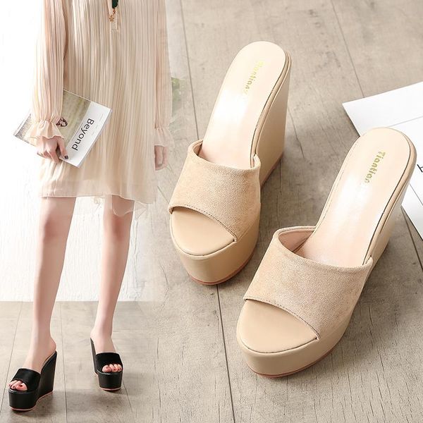 summer european and american thick heel sandals women wild suede fish mouth high heels beach slippers, Black
summer european and american thick heel sandals women wild suede fish mouth high heels beach slippers, Black
