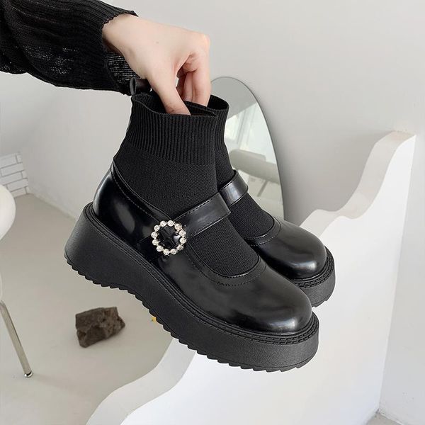 boots shoes fashion woman boots-women clogs platform round toe flat heel punk 2021 leather ladies med rubber ankle, Black
boots shoes fashion woman boots-women clogs platform round toe flat heel punk 2021 leather ladies med rubber ankle, Black