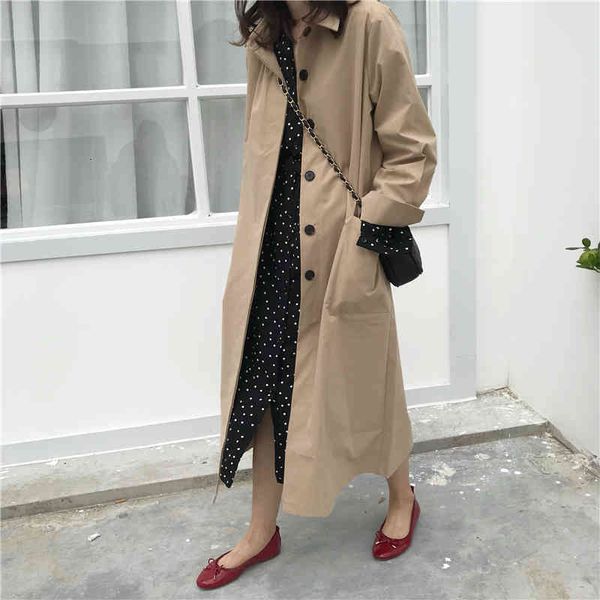 font 2021 female spring jacket elegant vintage buttons big size wild lady's office long trench, Black
font 2021 female spring jacket elegant vintage buttons big size wild lady's office long trench, Black