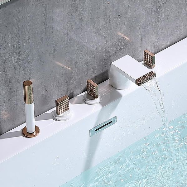 bathroom shower sets bathtub faucets set white and rose gold tap cold bath mixer taps sink faucet
bathroom shower sets bathtub faucets set white and rose gold tap cold bath mixer taps sink faucet
