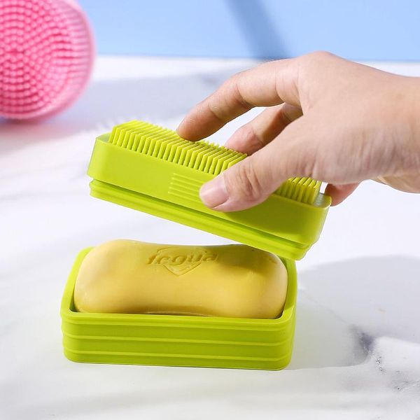 silicone soap box with lid bath brush double-sided multifunctional bathroom products organizer outside travel portable case dishes
silicone soap box with lid bath brush double-sided multifunctional bathroom products organizer outside travel portable case dishes