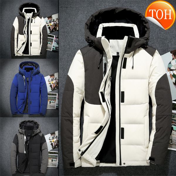 men new fashion winter coat autumn casual pocket button thermal leather jacket coat white duck down parkas down, Black
men new fashion winter coat autumn casual pocket button thermal leather jacket coat white duck down parkas down, Black
