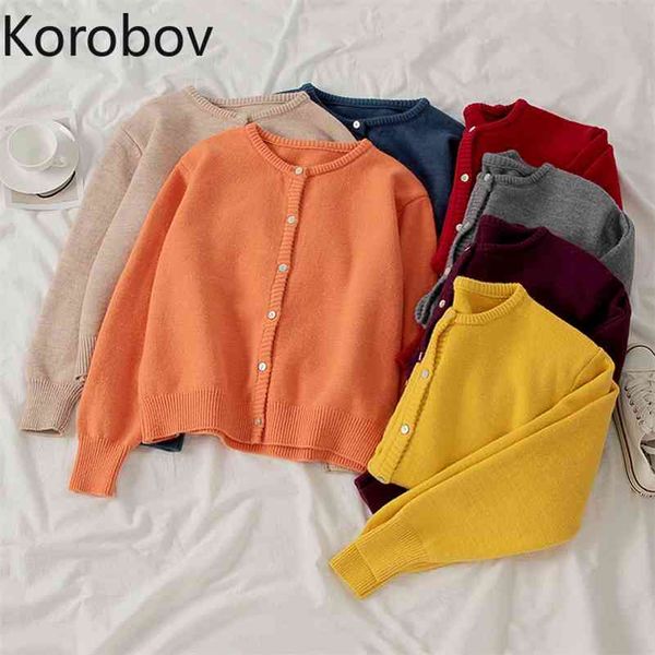 korobov new arrival o neck women cardigans korean long sleeve knitted female sweater vintage single breated sueter mujer 210430, White
korobov new arrival o neck women cardigans korean long sleeve knitted female sweater vintage single breated sueter mujer 210430, White