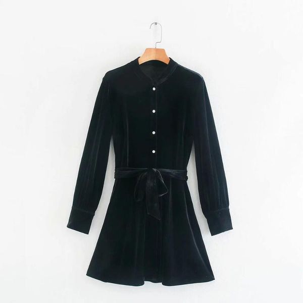casual dresses bbwm 2021 summer women elegant velvet black dress long sleeve streetwear female sashes single-breasted mini, Black;gray
casual dresses bbwm 2021 summer women elegant velvet black dress long sleeve streetwear female sashes single-breasted mini, Black;gray