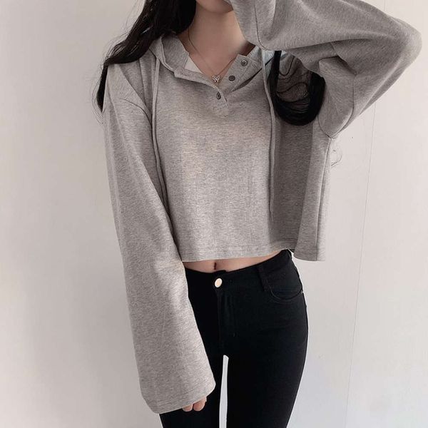 women's sweaters sweater amy way basic solid button hooded sweater, versatile, lazy, sporty, loose and casual long sleeve a9dq, White;black
women's sweaters sweater amy way basic solid button hooded sweater, versatile, lazy, sporty, loose and casual long sleeve a9dq, White;black