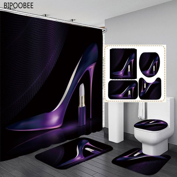 fashion fabric shower curtain purple high heels bathroom curtains set flannel toilet lid cover floor mat non slip carpet
fashion fabric shower curtain purple high heels bathroom curtains set flannel toilet lid cover floor mat non slip carpet