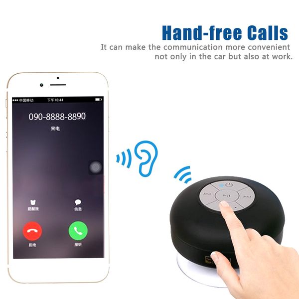 

QiChen BTS-06 Portable Waterproof Wireless Bluetooth Speaker Shower Car Handsfree Receive Call Mini Subwoofer Suction Phone IPX4 Speakers
