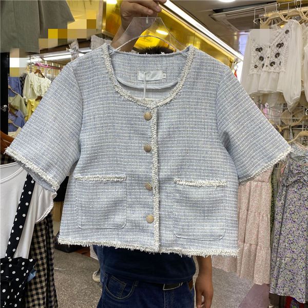 women's jackets small fragrance summer fashion streetwear short tweed jacket coat women sleeve casual crop single breasted out, Black;brown
women's jackets small fragrance summer fashion streetwear short tweed jacket coat women sleeve casual crop single breasted out, Black;brown