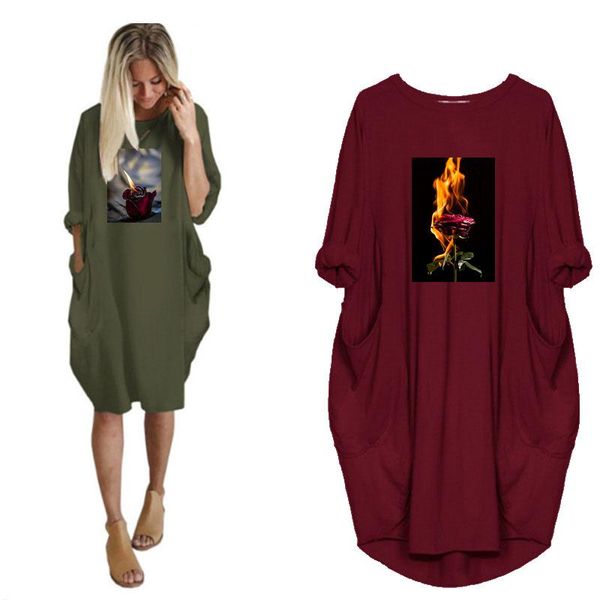 woman dress loose plus size burning rose vintage print long sleeve o neck pocket casual party black streetwear vestidos robe dresses, Black;gray
woman dress loose plus size burning rose vintage print long sleeve o neck pocket casual party black streetwear vestidos robe dresses, Black;gray