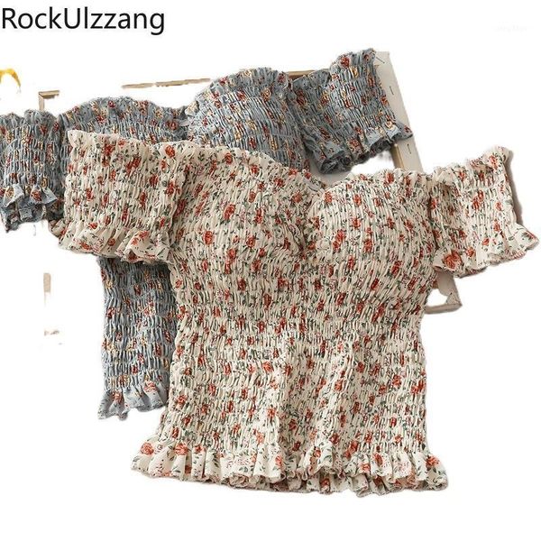 women's blouses & shirts short sleeve frill ruffles stretch ruched chiffon crop off shoulder blouse women shirt blusas flower vinta, White
women's blouses & shirts short sleeve frill ruffles stretch ruched chiffon crop off shoulder blouse women shirt blusas flower vinta, White