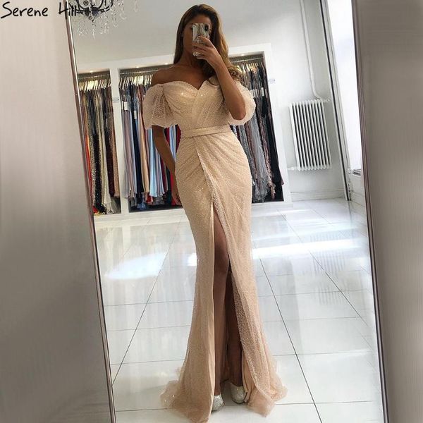 party dresses serene hill peach puff sleeves luxury evening gowns split mermaid elagant for women la70736, White;black
party dresses serene hill peach puff sleeves luxury evening gowns split mermaid elagant for women la70736, White;black