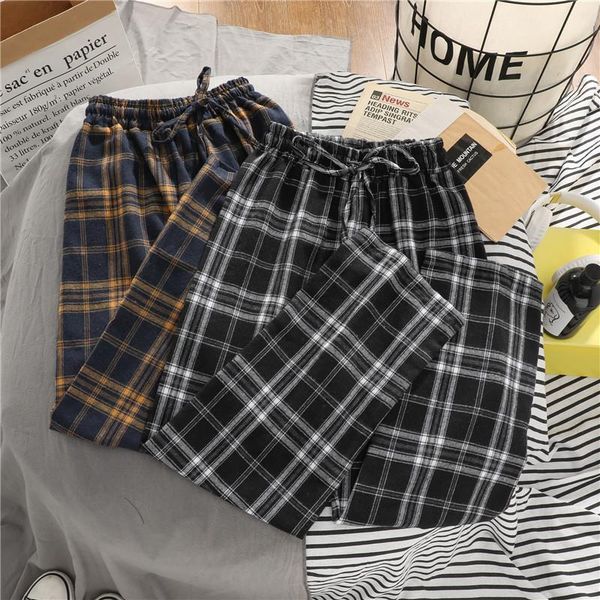 korean ins plaid loose lattice women capris polyester trousers casual wild straight leg harajuku student couple, Black;white
korean ins plaid loose lattice women capris polyester trousers casual wild straight leg harajuku student couple, Black;white