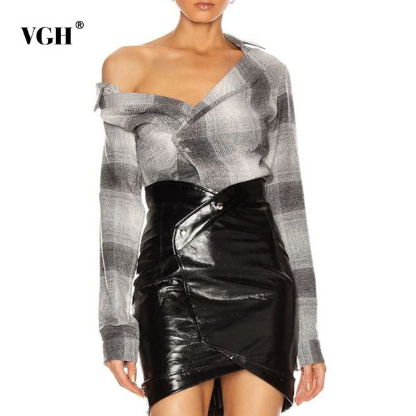 vgh casual hit color shirt for women lapel long sleeve plaid irregular korean blouse female fashion new clothing spring 210421, White
vgh casual hit color shirt for women lapel long sleeve plaid irregular korean blouse female fashion new clothing spring 210421, White