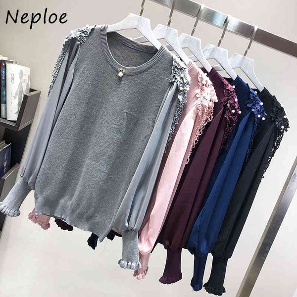hollow out chiffon lantern sleeve knitted patchwork sweaters o-neck chic beading pullover autumn winter vintage 210430, White;black
hollow out chiffon lantern sleeve knitted patchwork sweaters o-neck chic beading pullover autumn winter vintage 210430, White;black