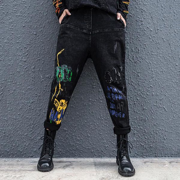 trendy hipster denim jeans sequin women graffiti printed design straight pants korean trousers retro harajuku street outfits women's, Blue
trendy hipster denim jeans sequin women graffiti printed design straight pants korean trousers retro harajuku street outfits women's, Blue