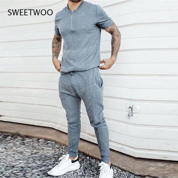 men's tracksuits 2021 summer suit european and american solid color short-sleeved trousers two-piece sports casual, Gray
men's tracksuits 2021 summer suit european and american solid color short-sleeved trousers two-piece sports casual, Gray