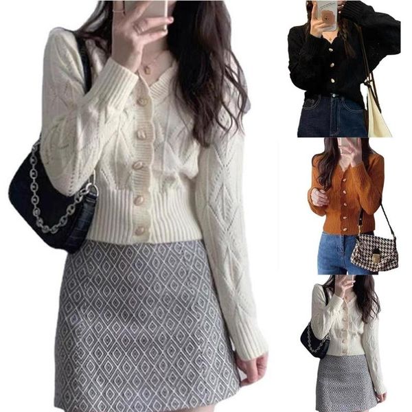 women's knits & tees fashion womens solid button short sweater long sleeve autumn knitted cardigan ladies outdoor warm jacket knitwear, White
women's knits & tees fashion womens solid button short sweater long sleeve autumn knitted cardigan ladies outdoor warm jacket knitwear, White