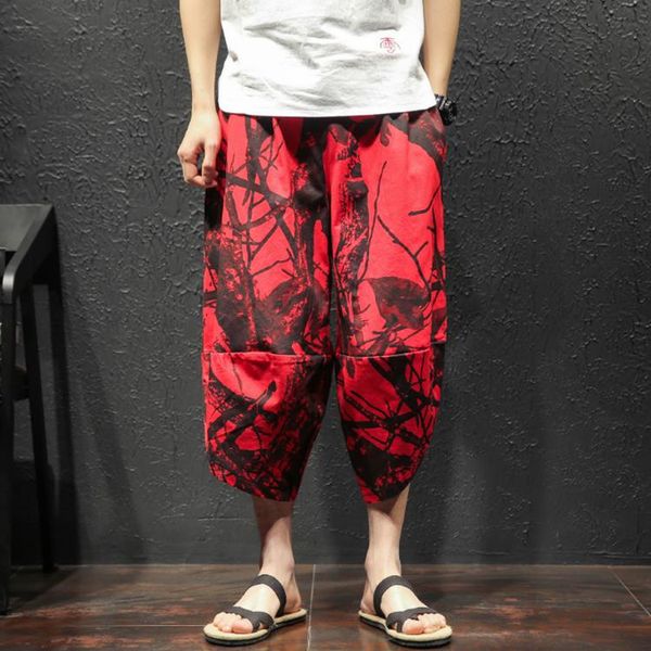 men's pants mens summer printing cropped, Black
men's pants mens summer printing cropped, Black