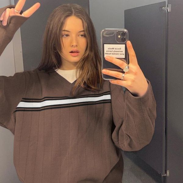women's sweaters varsity sweater woman oversized y2k 2022 campus fashion chic v neck casual loose long sleeve winter women jumper, White;black
women's sweaters varsity sweater woman oversized y2k 2022 campus fashion chic v neck casual loose long sleeve winter women jumper, White;black