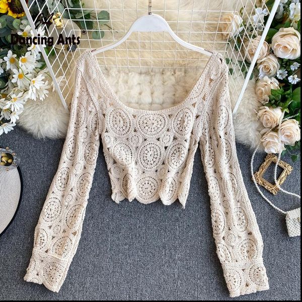 skinny knitting puff long sleeve women shirts square collar hollow out vintage see lady short blouse, White
skinny knitting puff long sleeve women shirts square collar hollow out vintage see lady short blouse, White