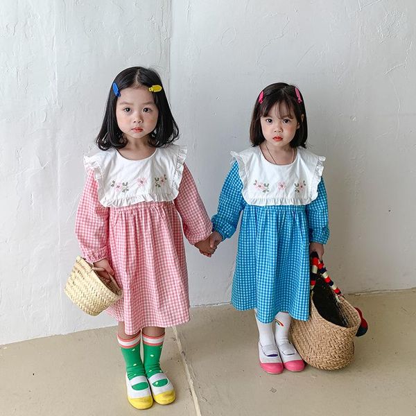 girl's dresses embroidered large lapel plaid girl's dress cotton korean version foreign style children's princess kids clothes, Red;yellow
girl's dresses embroidered large lapel plaid girl's dress cotton korean version foreign style children's princess kids clothes, Red;yellow