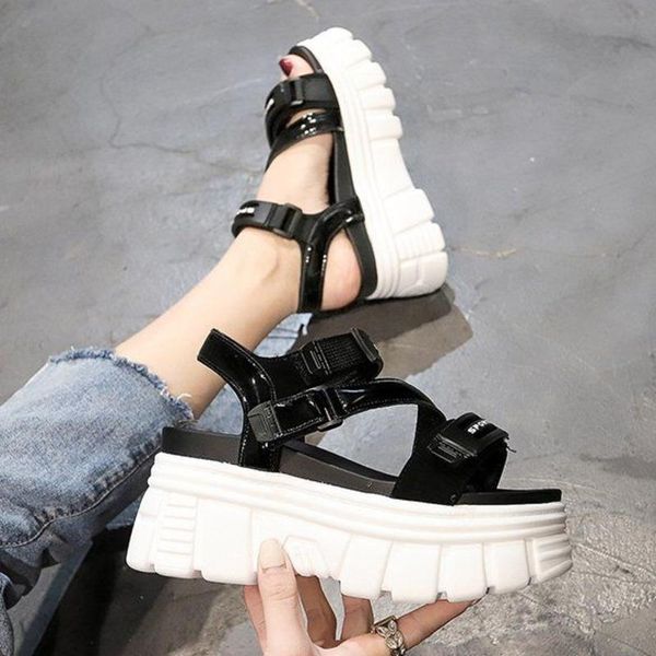 dress shoes 2021 women platform sandals designers 8cm height increasing wedges casual woman white blue fashion leather chunky sandal, Black
dress shoes 2021 women platform sandals designers 8cm height increasing wedges casual woman white blue fashion leather chunky sandal, Black