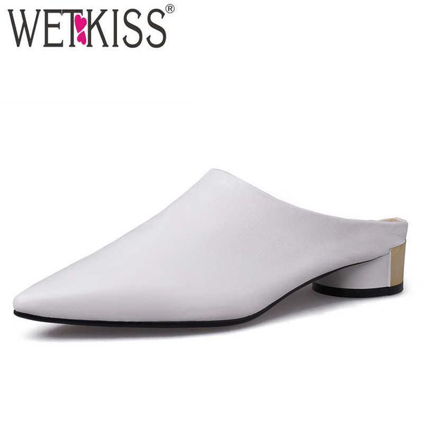 wetkiss genuine leather slippers women pointed toe footwear round low heels slides shoes woman summer female mules shoes woman 210630, Black
wetkiss genuine leather slippers women pointed toe footwear round low heels slides shoes woman summer female mules shoes woman 210630, Black
